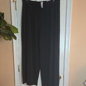 Lane Bryant Black Relaxed Wide Leg Mid Rise Pants